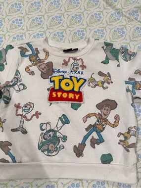 Disney Pixar Toy Story White Crewneck Sweatshirt with Characters